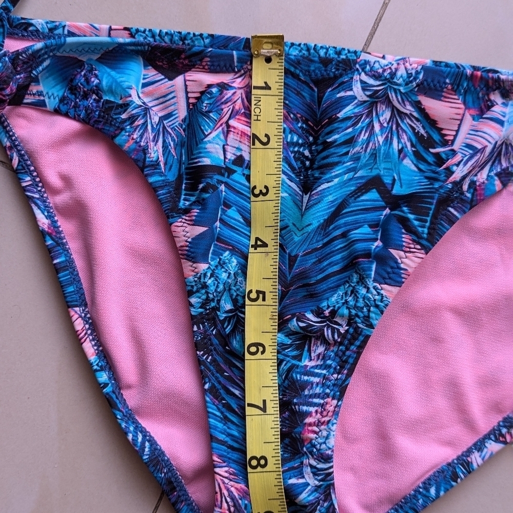 Raisins Triple Side Strappy Bikini Bottoms Junior XLMulti Elastic Waist Pull On - Picture 10 of 12